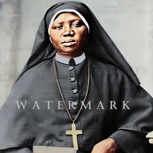 St. Josephine Bakhita DIGITAL DOWNLOAD Custom Colorized Digital Photo Painting