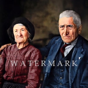 Parents of St. Jacinta and St. Francisco Marto of Fatima  DIGITAL DOWNLOAD Custom Colorized Digital Photo Painting - Manuel Pedro (Ti) Marto