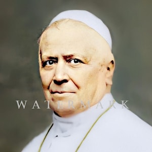 Custom Digital DOWNLOAD Colorized Photo Painting Catholic Pope Pius IX