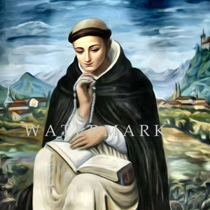 St. Dominic de Guzman DIGITAL DOWNLOAD Custom Colorized Digital Oil Painting