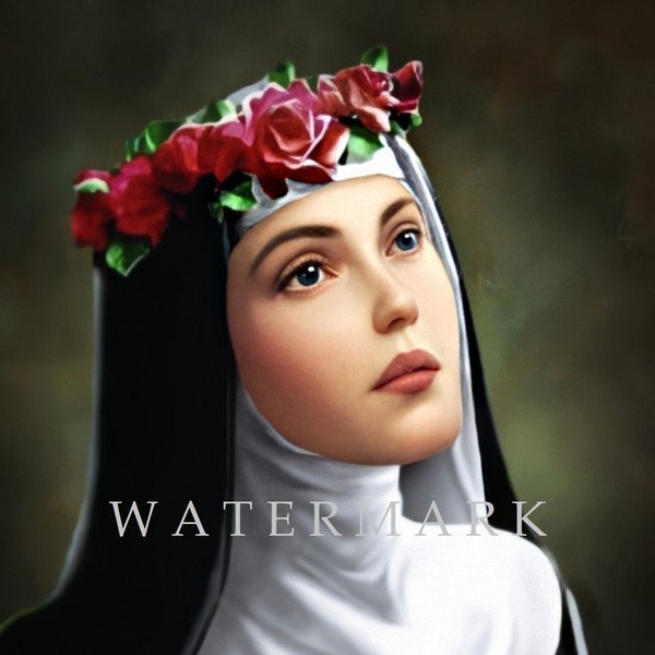 St. Rose of Lima DIGITAL DOWNLOAD Restored and Customized Digital Photo Painting