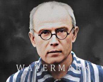 St. Maximilian Kolbe DIGITAL DOWNLOAD Custom Colorized Digital Photo Painting