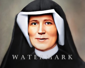 St. Faustina Kowalska DIGITAL DOWNLOAD Custom Colorized Digital Photo Painting