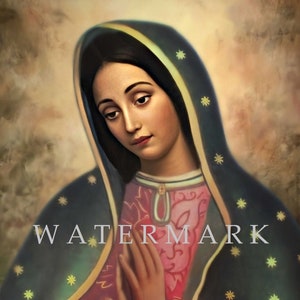 Custom DIGITAL DOWNLOAD Digital Oil Painting of Our Lady of Guadalupe