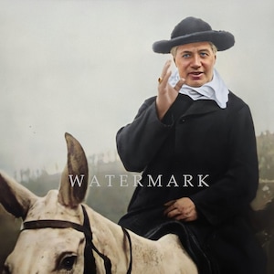 Custom Colorized Digital Photo Painting of Pope St. Pius X  Digital Photo Painting