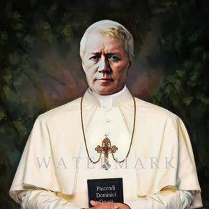 Pope St. Pius X Custom Creation DIGITAL DOWNLOAD Digital Oil Painting