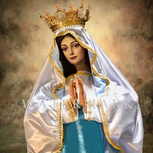 Custom DIGITAL DOWNLOAD Digital Oil Painting of Our Lady of Lourdes