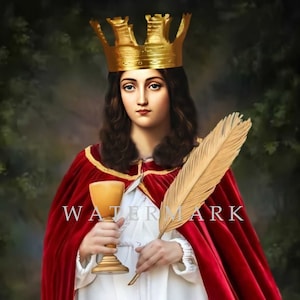 Santa Bárbara Digital Download Criação Personalizada PINTURA A ÓLEO DIGITAL