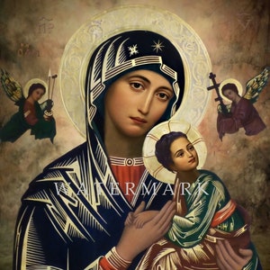 Customized DIGITAL DOWNLOAD Digital Oil Painting of Our Lady of Perpetual Help