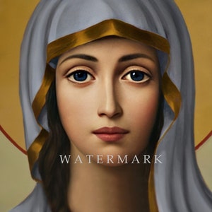 Customized and Restored DIGITAL DOWNLOAD Digital Oil Painting Icon of the Blessed Virgin Mary Theotokos