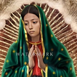Custom DIGITAL DOWNLOAD Digital Oil Painting of the Blessed Virgin Mary - Our Lady of Guadalupe