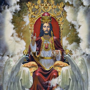 Jesus Christ the King Custom Digital Oil Painting DIGITAL DOWNLOAD - Viva Cristo Rey