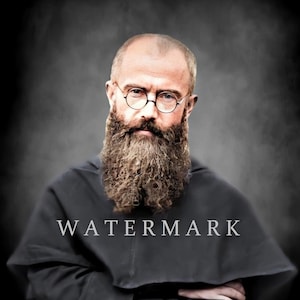 St. Maximilian Kolbe DIGITAL DOWNLOAD Custom Colorized Digital Photo Painting