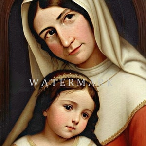 St. Anne with the Child Mary Custom Digital Oil Painting DIGITAL DOWNLOAD