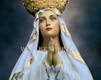 Custom DIGITAL DOWNLOAD Digital Oil Painting of the Blessed Virgin Mary - Our Lady of Lourdes