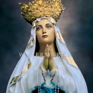 Custom DIGITAL DOWNLOAD Digital Oil Painting of the Blessed Virgin Mary - Our Lady of Lourdes