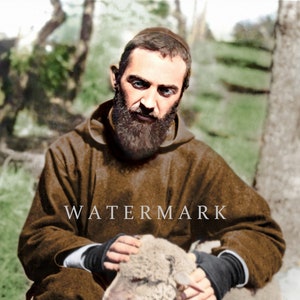 St. Padre Pio DIGITAL DOWNLOAD Custom Colorized Digital Photo Painting