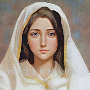 Rosa Mystica - The Most Blessed Virgin Mary - Custom Digital Oil Painting - DIGITAL DOWNLOAD