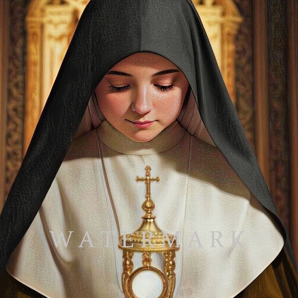 St. Clare of Assisi Custom Digital Oil Painting DIGITAL DOWNLOAD