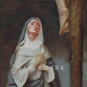 Notre-Dame des Douleurs - Mater Dolorosa - Maria Addolorata - Peinture à l'huile numérique personnalisée TÉLÉCHARGEMENT NUMÉRIQUE