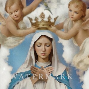 Mary Queen of Peace the Most Blessed Virgin Mary Custom Digital Oil ...