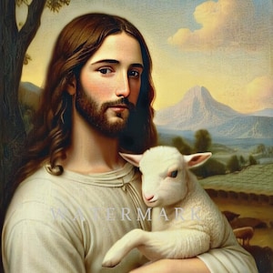Jesus the Good Shepherd Custom Digital Oil Painting DIGITAL DOWNLOAD