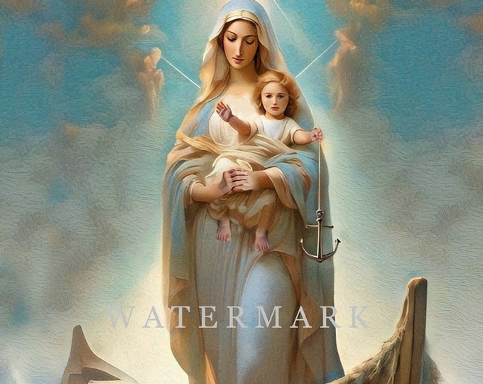 Our Lady of Navigators and Seafarers Custom Digital Oil Painting ...