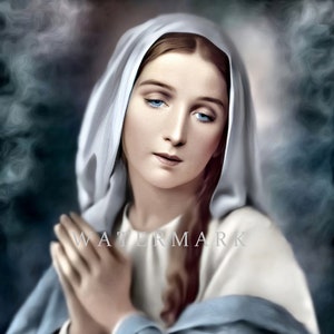 The Most Blessed Virgin Mary Customized and Restored Digital Oil Painting DIGITAL DOWNLOAD