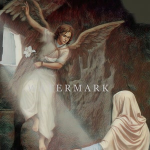 The Annunciation - Archangel Gabriel and the Blessed Virgin Mary Custom Digital Oil Painting DIGITAL DOWNLOAD