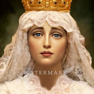 Customized DIGITAL DOWNLOAD Digital Oil Painting of the Blessed Virgin Mary - Queen of Heaven