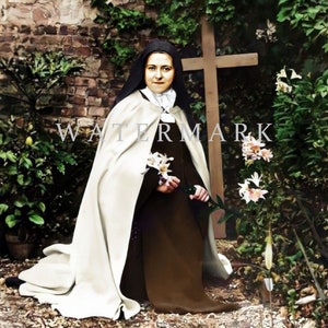 St. Therese of Lisieux the Little Flower Custom Colorized Digital Photo Painting DIGITAL DOWNLOAD