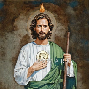 São Judas Tadeu - Padroeiro das Causas Desesperadas Pintura a Óleo Digital Personalizada DOWNLOAD DIGITAL