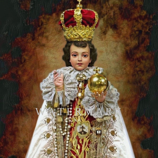 Het Heilige Kind van Praag Aangepast Digitaal Olieverfschilderij DIGITAAL DOWNLOADEN
