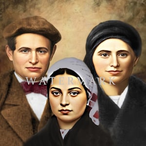 St. Bernadette Soubirous of Lourdes with Her Parents Francois and Louise Custom Digital Oil Painting DIGITAL DOWNLOAD