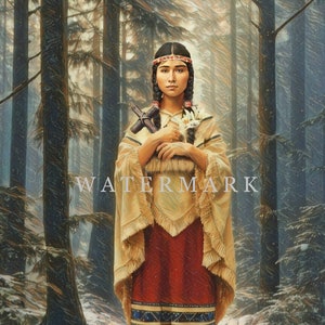 St. Kateri Tekakwitha Custom Digital Oil Painting DIGITAL DOWNLOAD