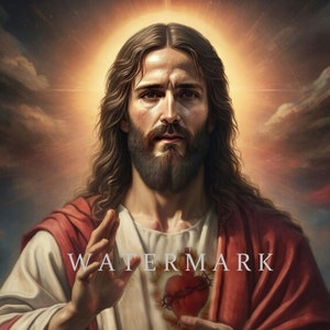 Most Sacred Heart of Jesus Custom Digital Oil Painting DIGITAL DOWNLOAD