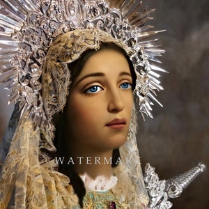 Customized DIGITAL DOWNLOAD Digital Oil Painting of the Blessed Virgin Mary - Mater Dolorosa - Our Lady of Sorrows