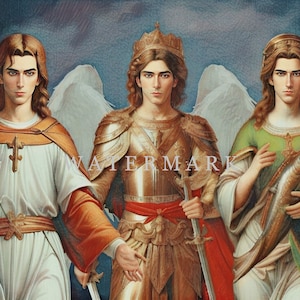 Archangels Gabriel, Michael and Raphael Custom Digital Oil Painting DIGITAL DOWNLOAD