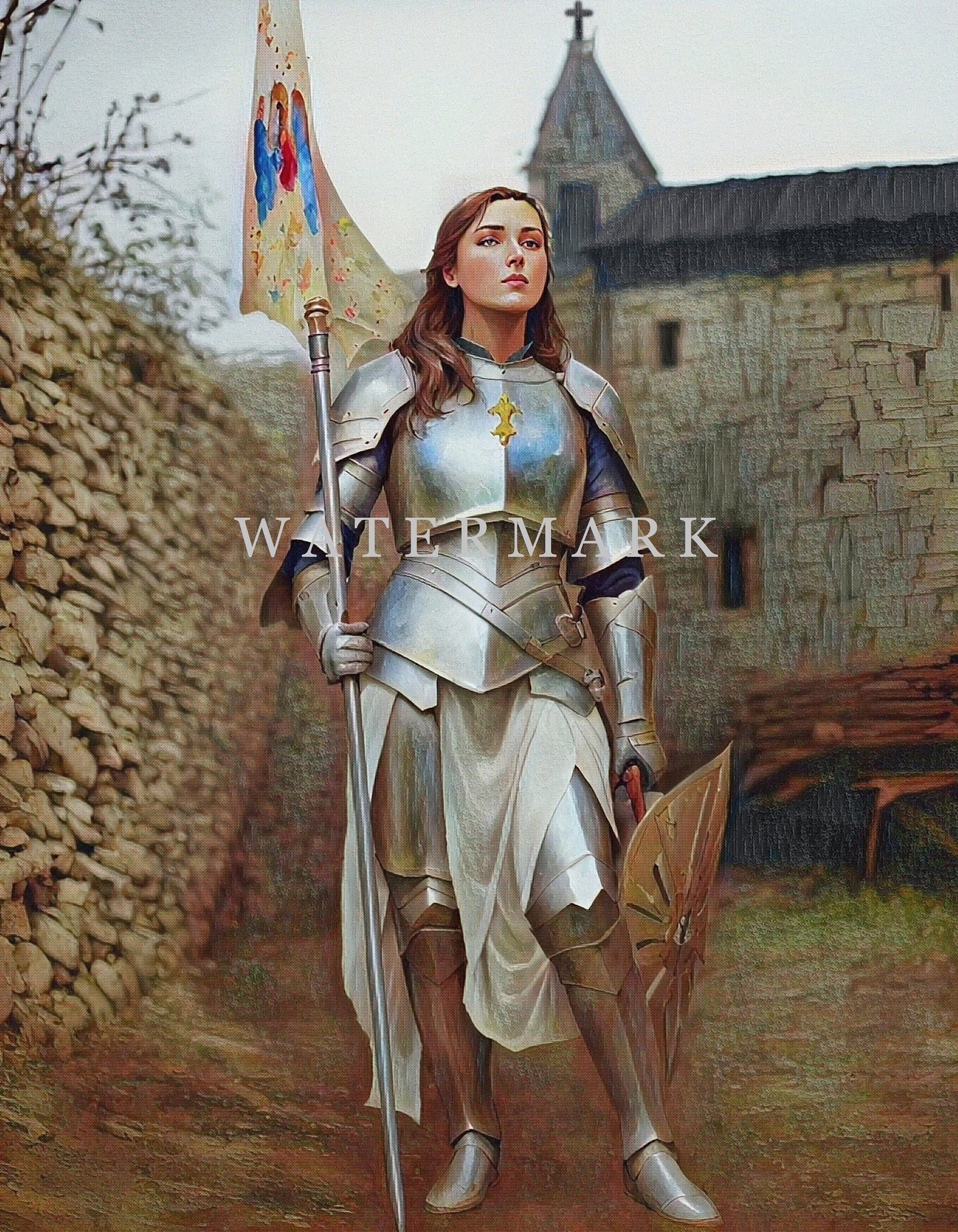 St. Joan of Arc  Custom Digital Oil Painting DIGITAL DOWNLOAD