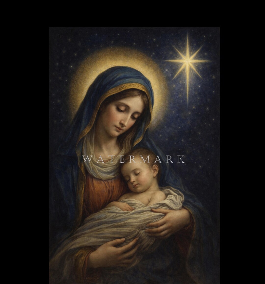 The Most Blessed Virgin Mary and Child Jesus - Christmas - Custom ...