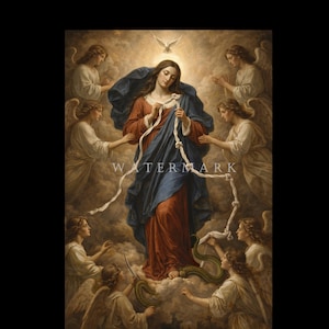Our Lady Mary Undoer of Knots Custom Digital Oil Painting DIGITAL DOWNLOAD
