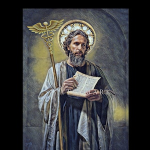 St. Luke Patron Saint of Doctors Custom Digital Oil Painting DIGITAL DOWNLOAD