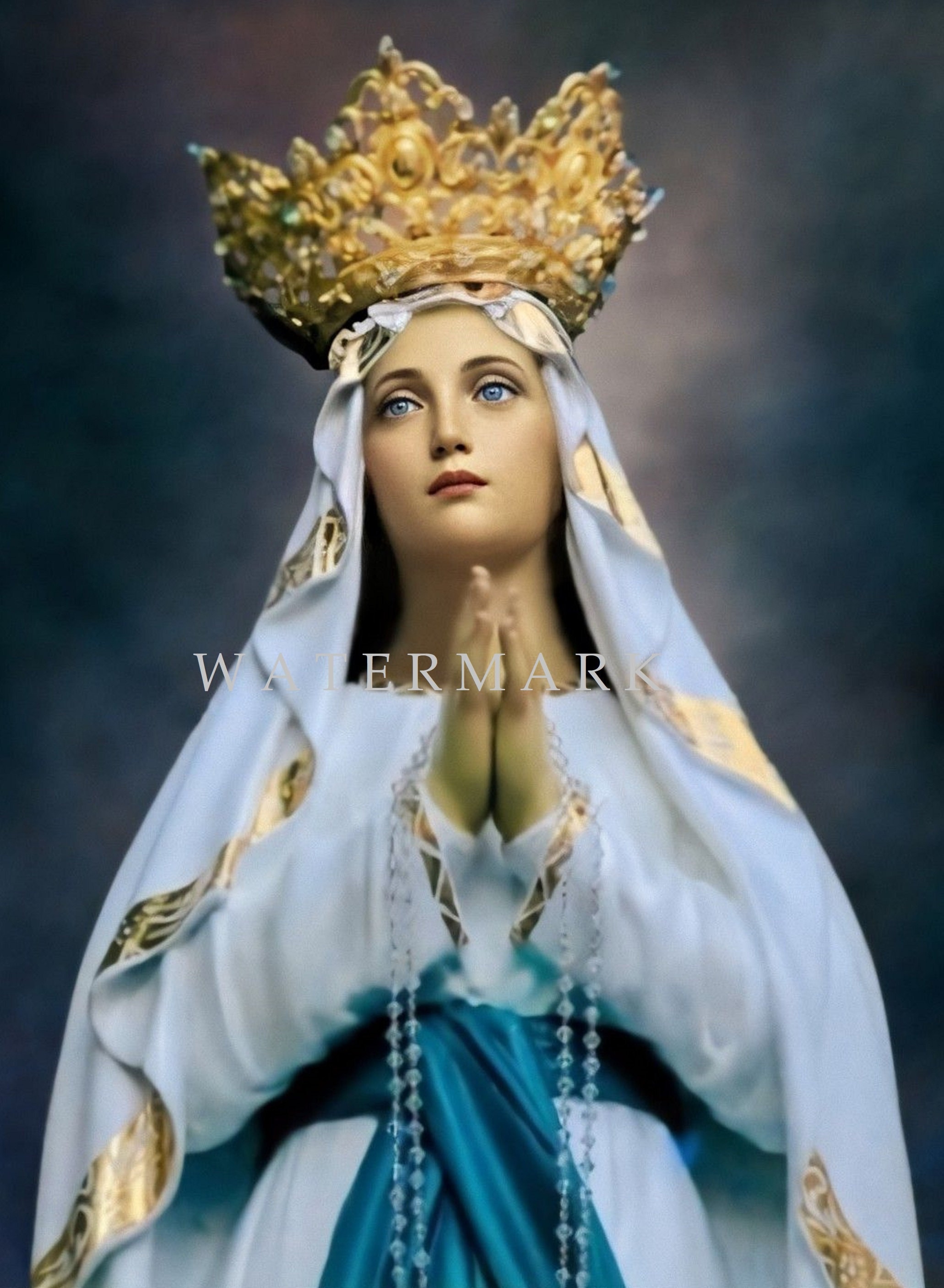 Custom DIGITAL DOWNLOAD Digital Oil Painting of the Blessed Virgin Mary ...