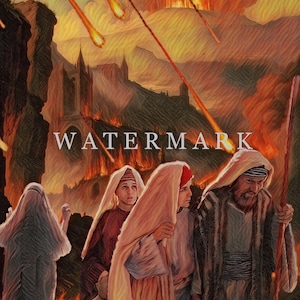Lot and His Daughters Escaping the Destruction of Sodom and Gomorrah Custom Digital Oil Painting DIGITAL DOWNLOAD