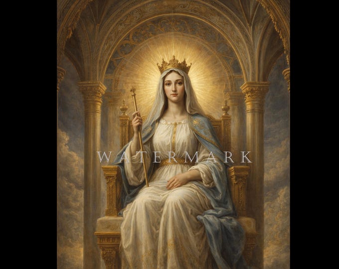 The Most Blessed Virgin Mary - Queen of Heaven Custom Digital Oil ...