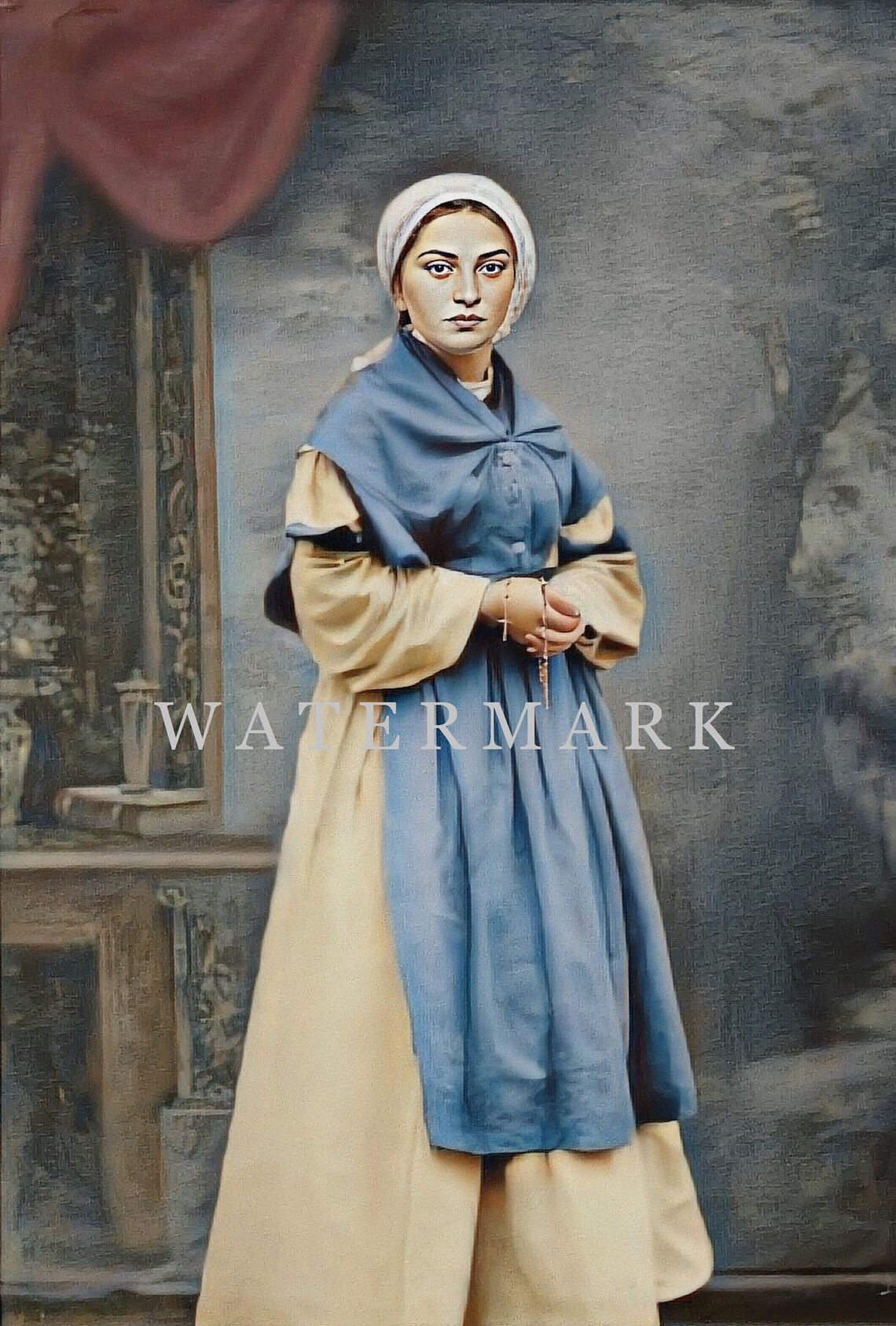 St. Bernadette Soubirous of Lourdes Custom Digital Oil Painting DIGITAL ...