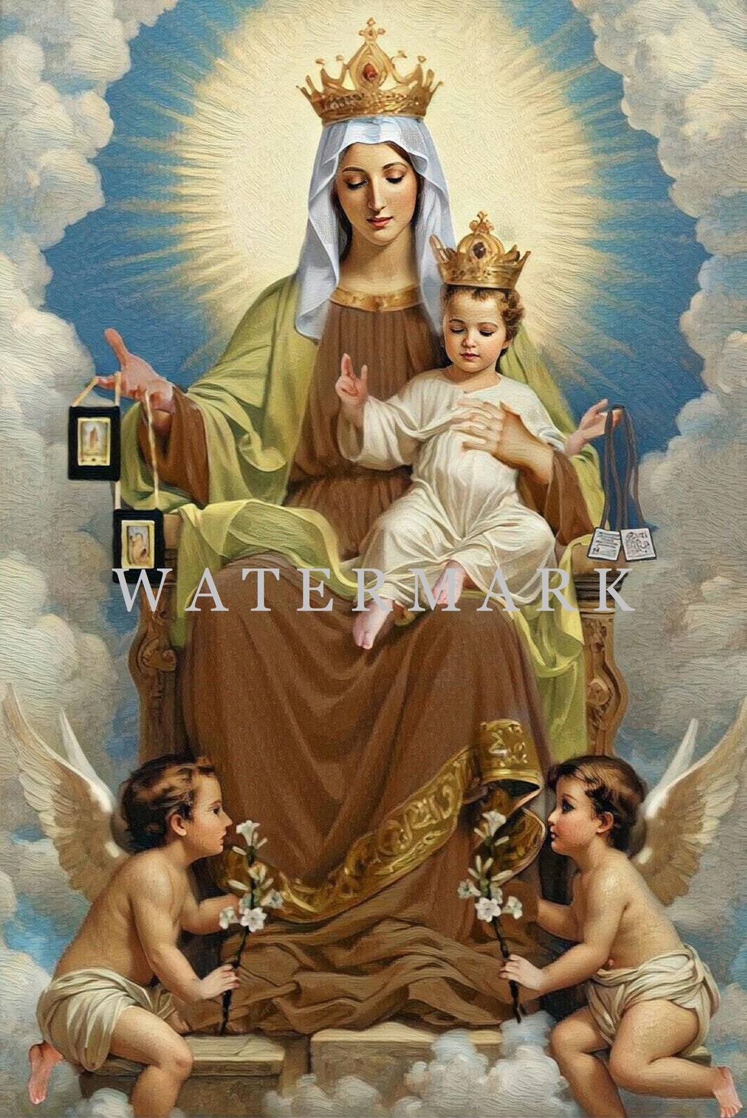 Our Lady of Mount Carmel Custom Digital Oil Painting DIGITAL DOWNLOAD ...