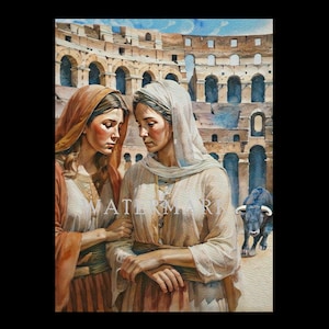 Saint Perpetua and Felicity Custom Digital Oil Painting DIGITAL DOWNLOAD