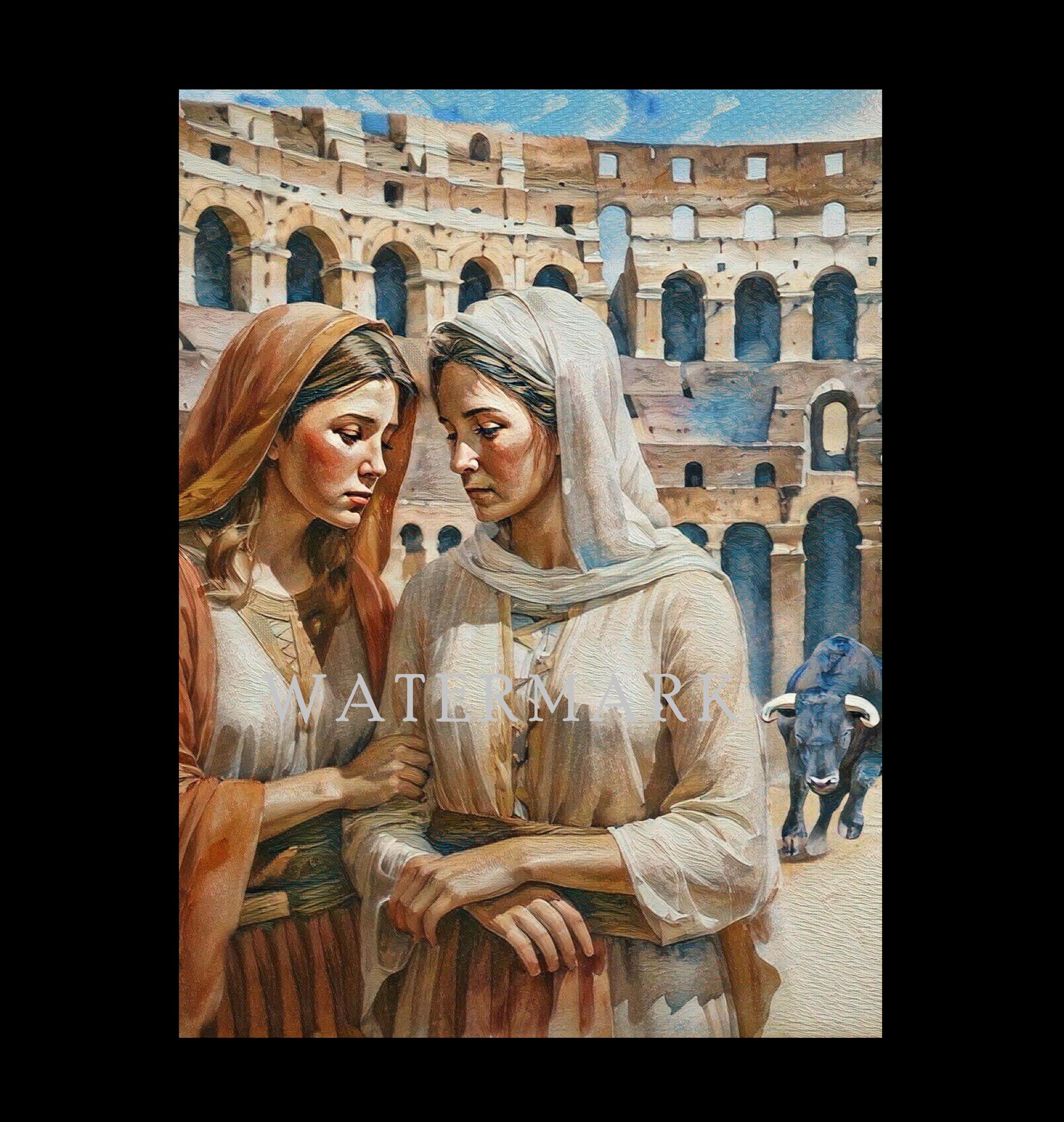 Saint Perpetua und Felicity Benutzerdefiniertes digitales Ölgemälde DIGITAL DOWNLOAD