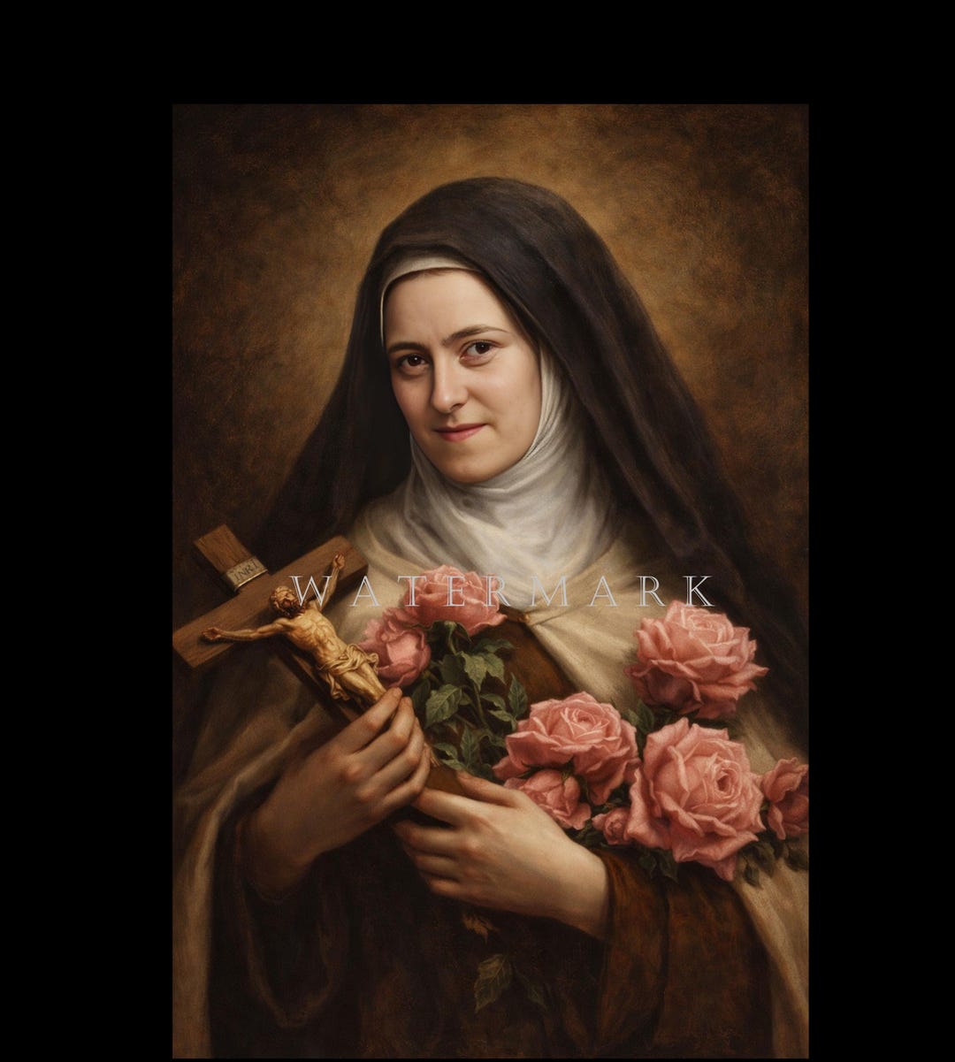 St. Therese of Lisieux the Little Flower - Custom Digital Oil Painting ...
